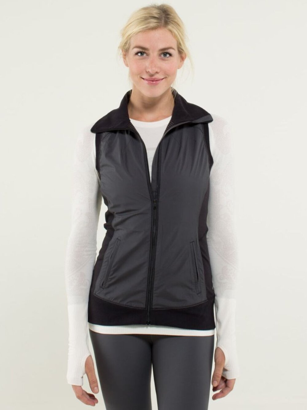Lululemon Won’t Stop Vest Womens M Black Zip Athletic Athleisure Chic